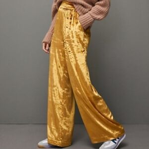 Maeve Shimmering Gold Wide Leg Pants